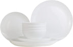 White 12-Piece Lightweight Bone China Dinnerware Set