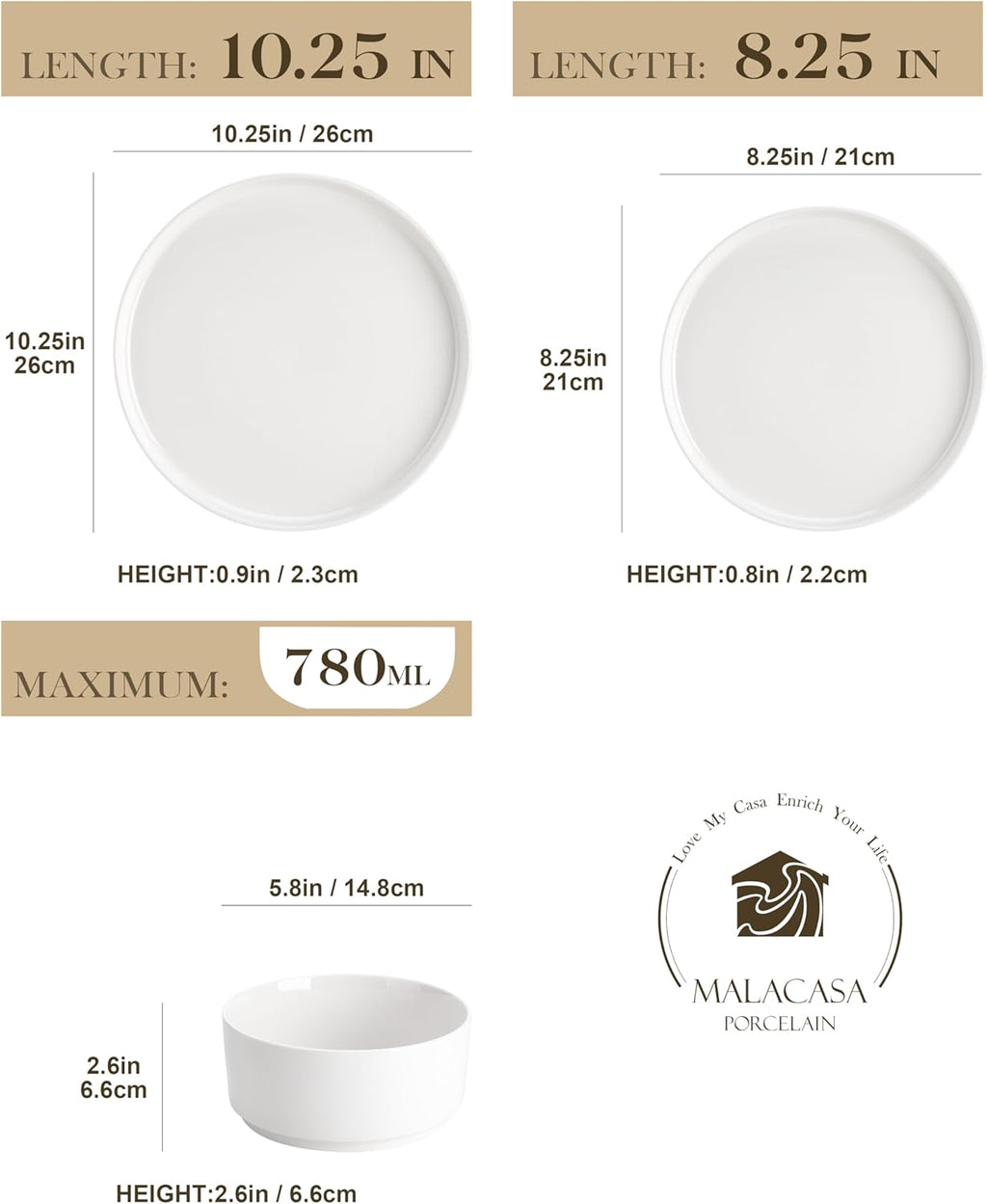White 12-Piece Porcelain Dinnerware Set