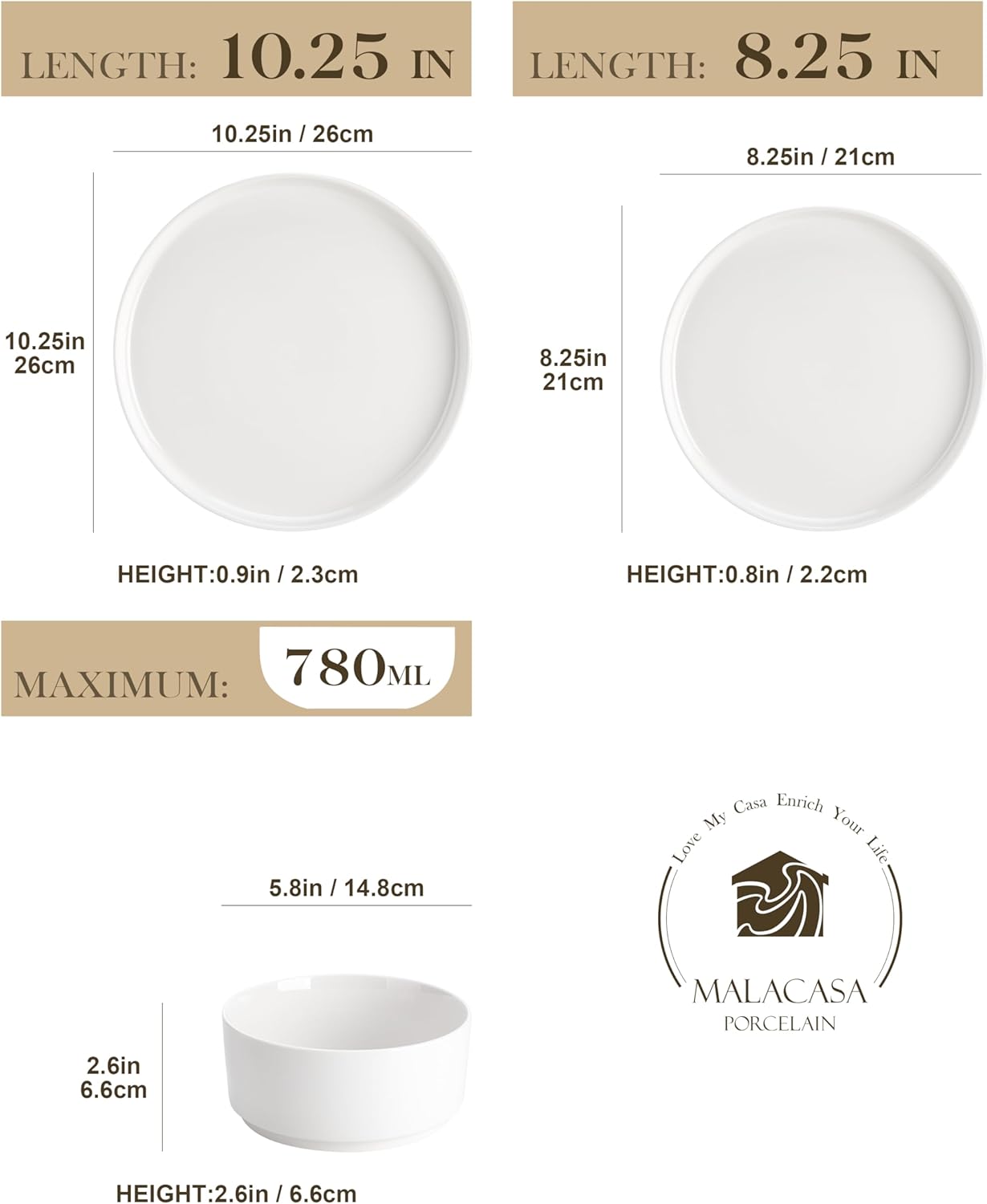 White 12-Piece Porcelain Dinnerware Set