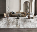 Brown 5x7 Washable Abstract Ultra-Thin Area Rug