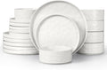 Polar White 18-Piece Ceramic Speckled Dinnerware Set
