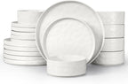 Polar White 18-Piece Ceramic Speckled Dinnerware Set
