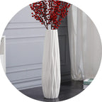 White 28" Ceramic Tall Floor Vase Origami Design