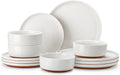 White 12-Piece Stoneware Dinnerware Set for 4