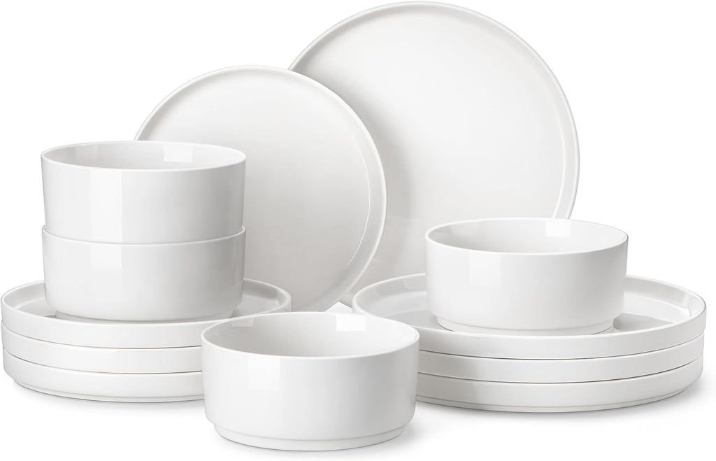 White 12-Piece Porcelain Dinnerware Set