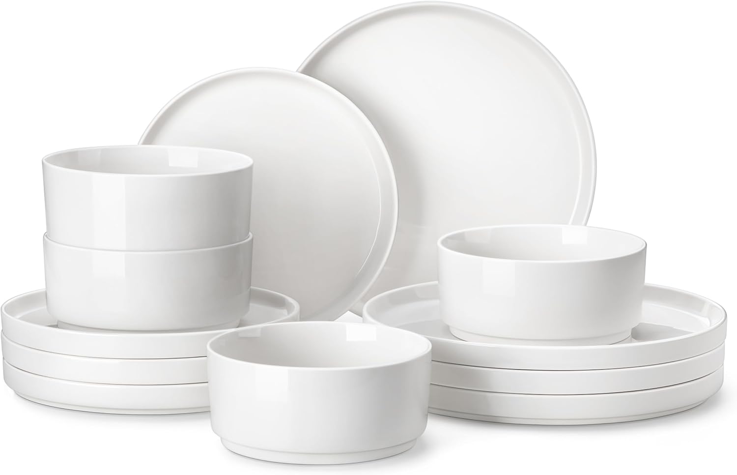 White 12-Piece Porcelain Dinnerware Set