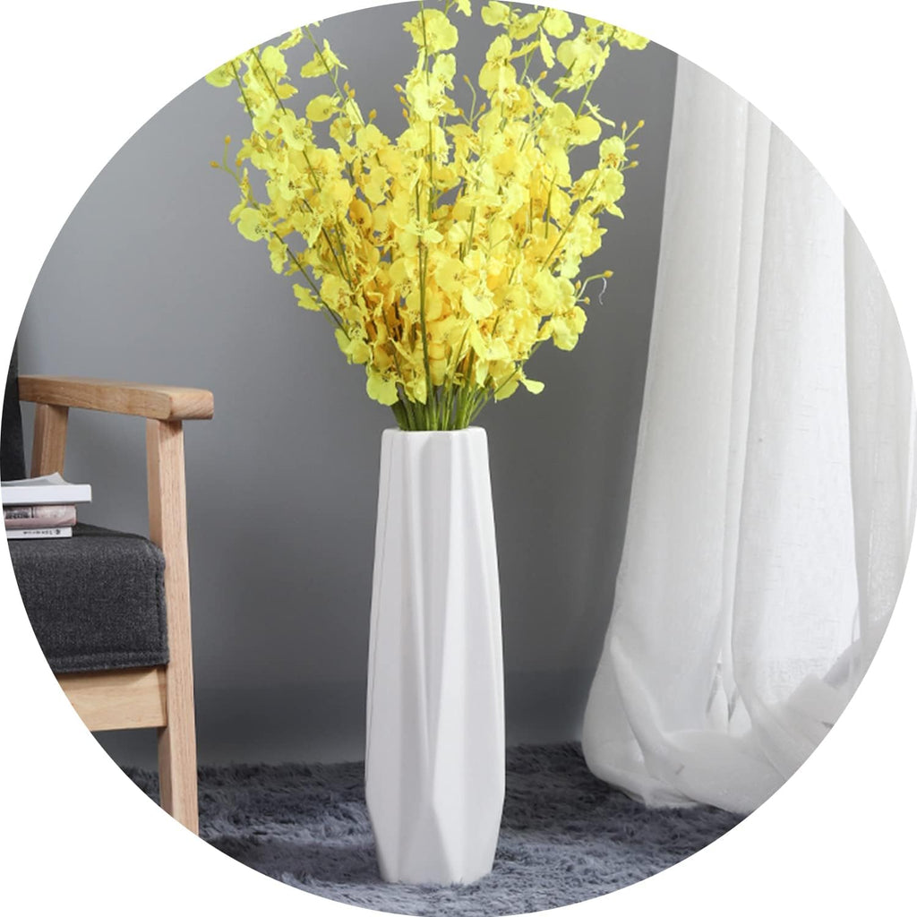 White 17.7" Large Ceramic Floor Vase