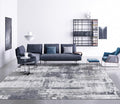 Grey 5x7 Washable Abstract Ultra-Thin Area Rug