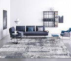 Grey 5x7 Washable Abstract Ultra-Thin Area Rug