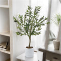 3ft Artificial Olive Tree with White Planter and Pebbles