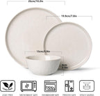 Milky White Water Ripple Stoneware Dinnerware 12-Piece
