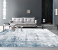 Blue 5x7 Washable Abstract Ultra-Thin Area Rug