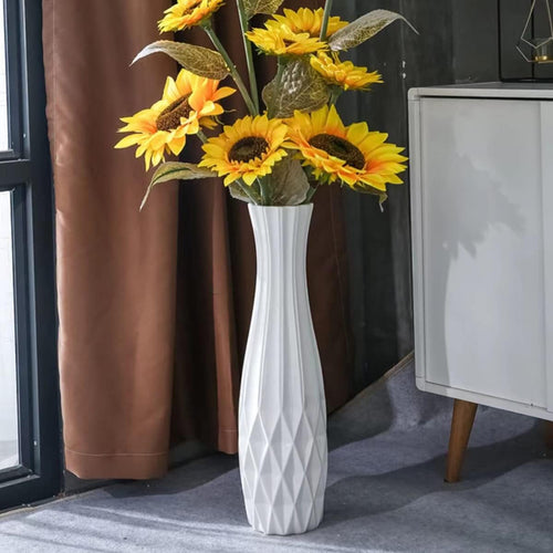 28" White Tall Ceramic Floor Vase