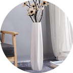 28" White Ceramic Large Floor Vase Origami