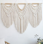 Large Wooden Bead Macrame Wall Hanging
