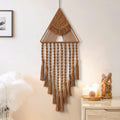 Brown Triangle Tassel Macrame Dream Catcher Wall Hanging