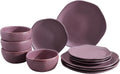 Gulupa Reactive Glaze 12-Piece Ceramic Dinnerware Set