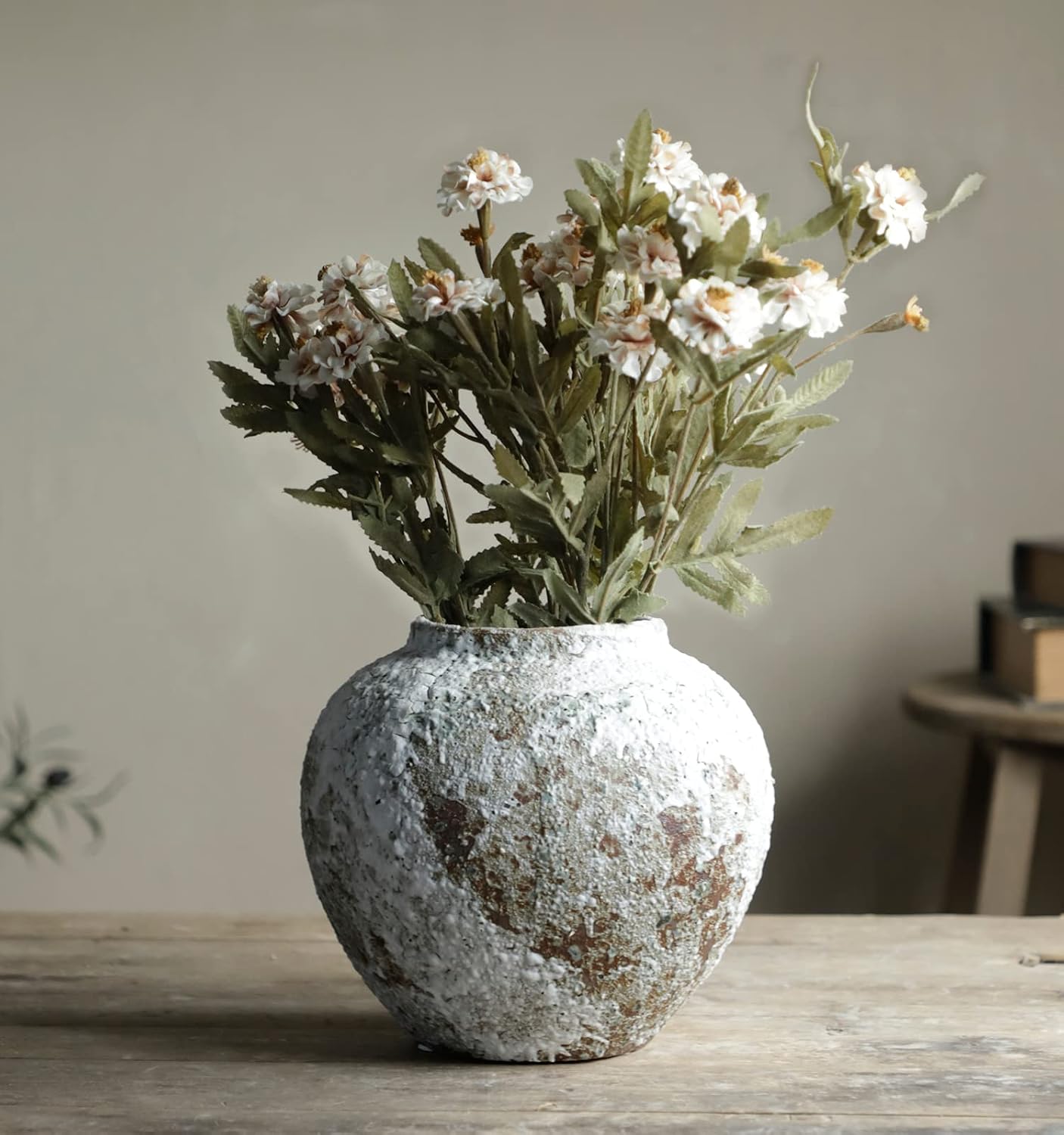 Rustic Circular Vintage Farmhouse Floor Vase