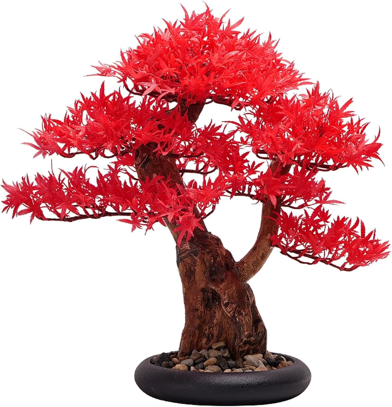 Artificial Pine with Red Maple Leaf Bonsai Desktop