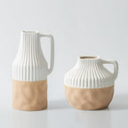 Small White Boho Ceramic Flower Vase