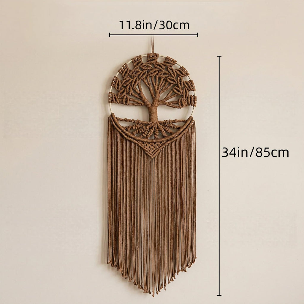 Brown Tree of Life Macrame Wall Hanging Dream Catcher