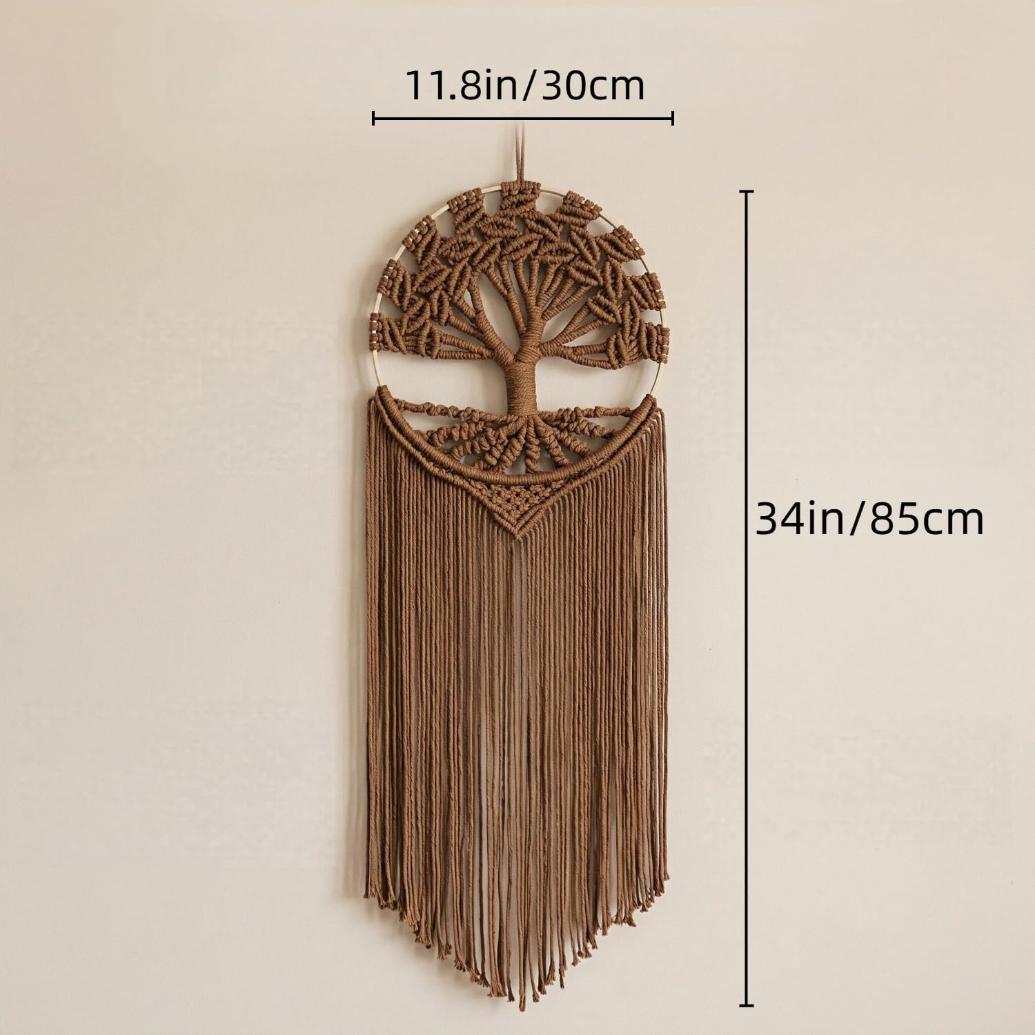 Brown Tree of Life Macrame Wall Hanging Dream Catcher