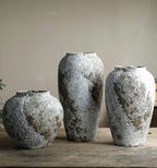 Vintage Rustic Large Farmhouse Ceramic Floor Vase