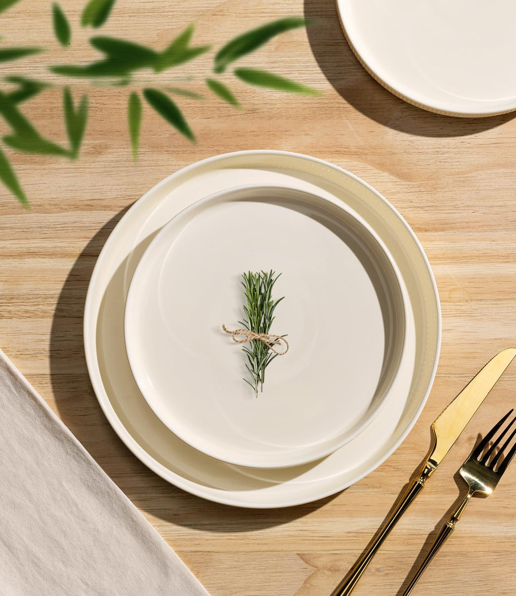 Beige 12-Piece Porcelain Dinnerware Set for 4