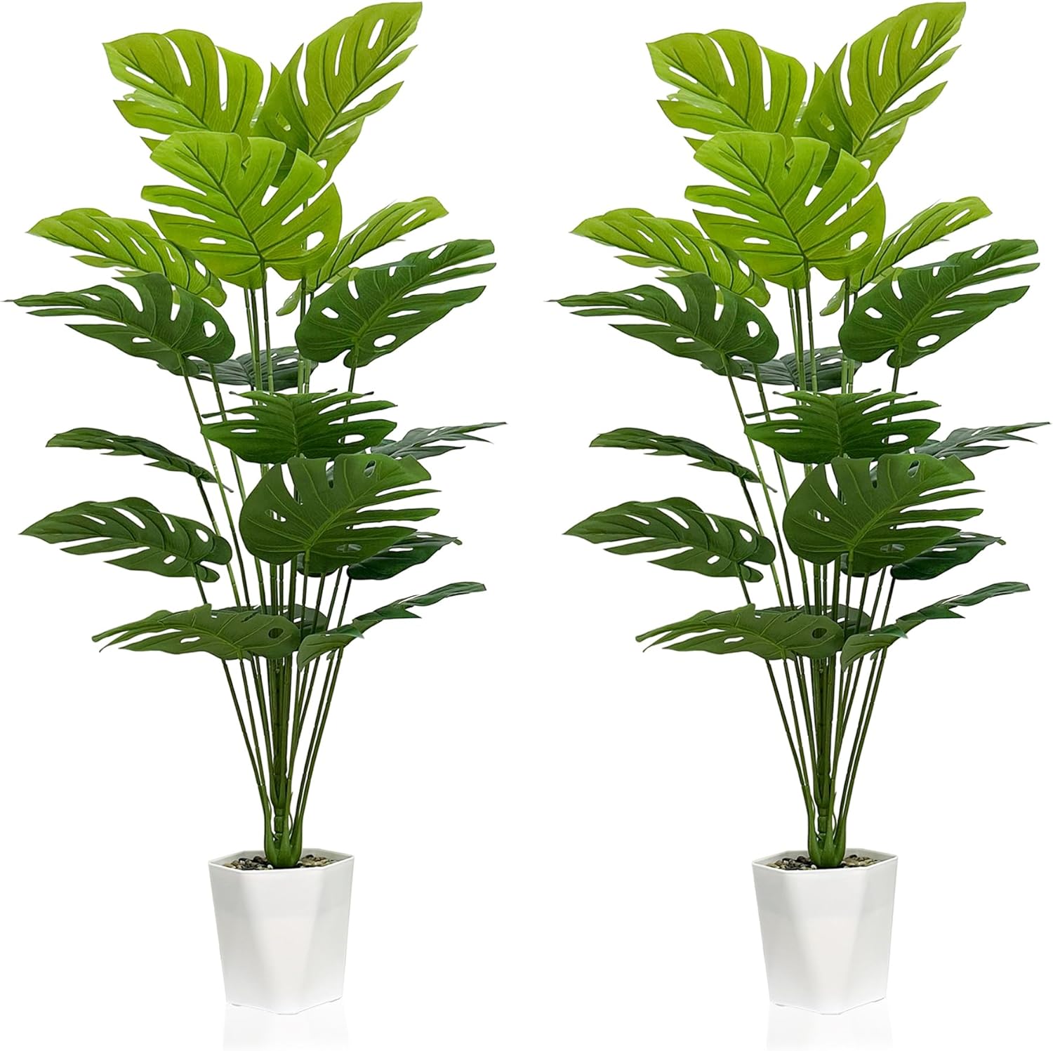 Set of 2 43" Artificial Monstera Plants in Pots