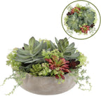 14" Round Faux Succulent Arrangement with Planter