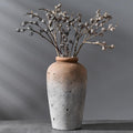 Brown 11-Inch Rustic Ceramic Vase Minimalist