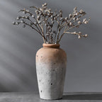 Brown 11-Inch Rustic Ceramic Vase Minimalist