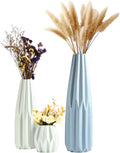 Pastel Ceramic Vase Set of 3 with Round Mouth Glazed Lines
