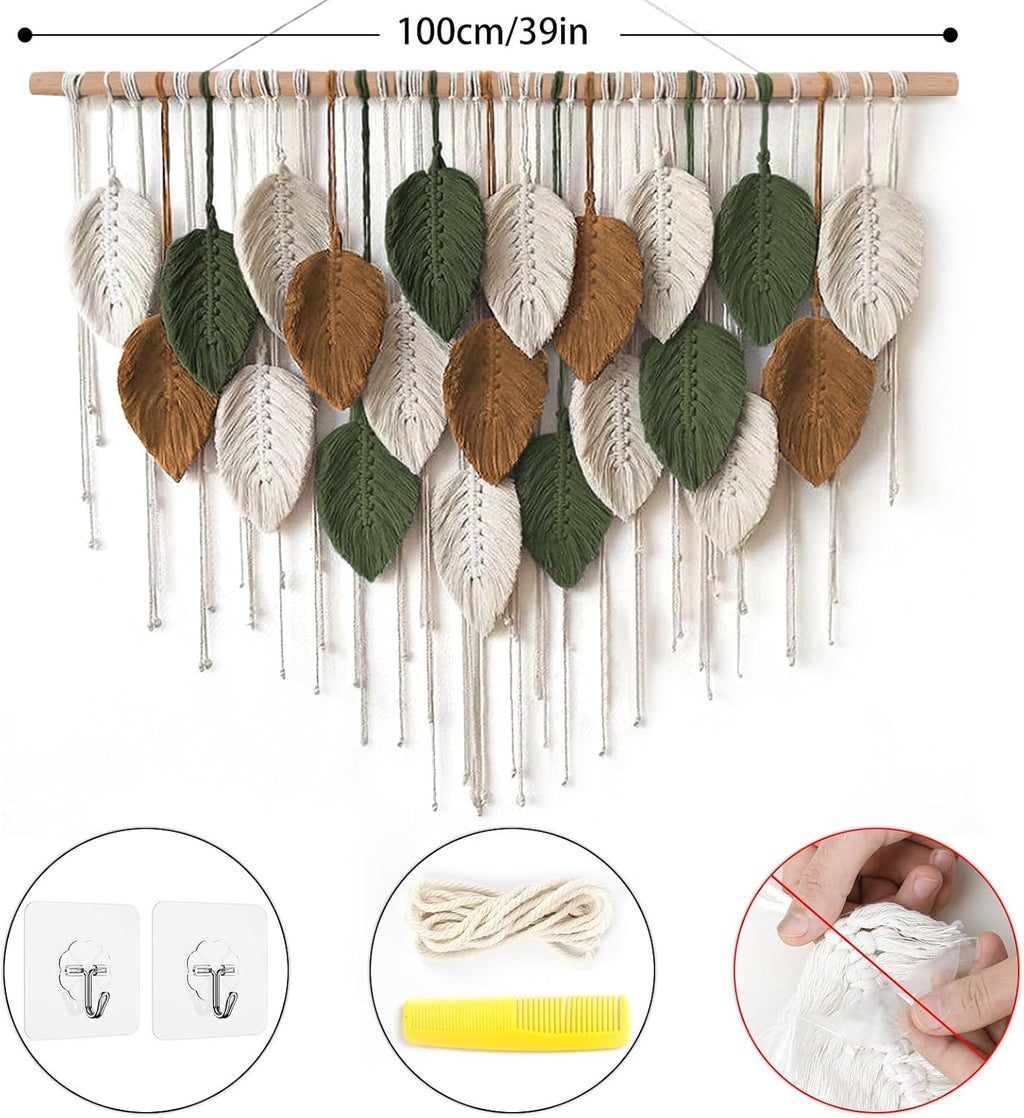 Large Boho Woven Macrame Wall Hanging Art