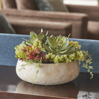 14" Round Faux Succulent Arrangement with Planter