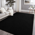 Black 4x6 Thickened Memory-Foam Area Rug