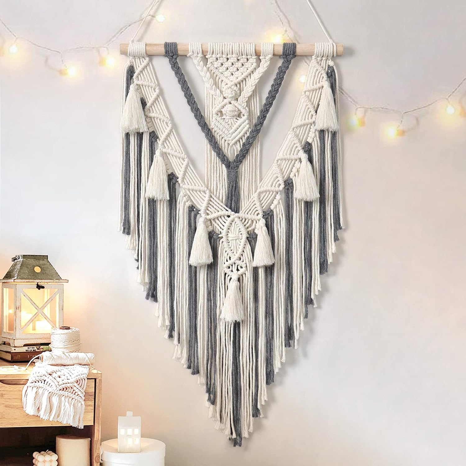Geometric Boho Woven Macrame Wall Hanging Tapestry