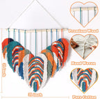 Orange Leaf Feather Macrame Wall Hanging 31x31