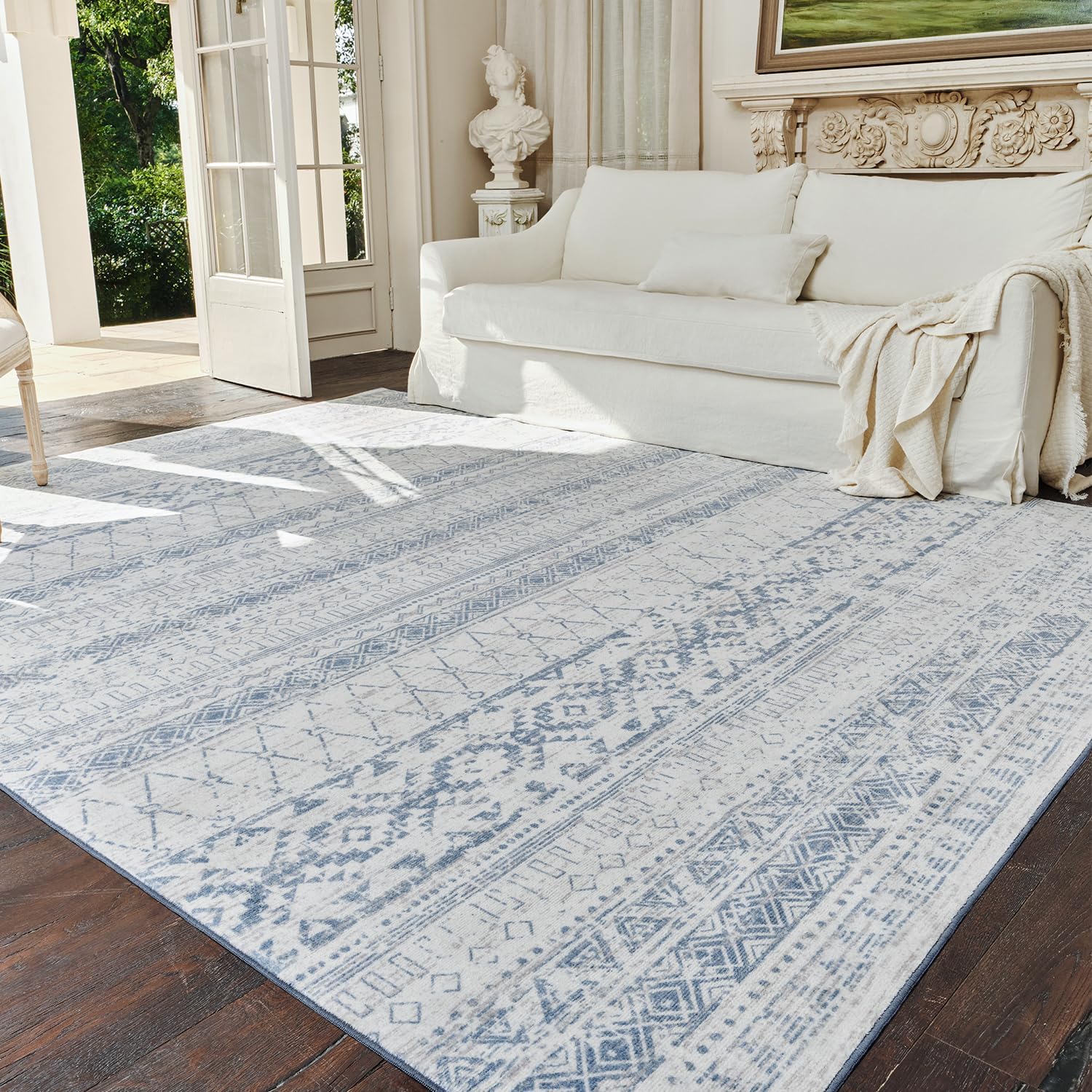 8x10 Washable Boho Moroccan Soft Area Rug