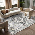 5x7 Washable Boho Medallion Ultra-Thin Area Rug