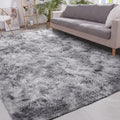 Light Grey 5x8 Fluffy Shag Faux Fur Area Rug