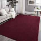 Burgundy Red 4x6 Memory-Foam Area Rug