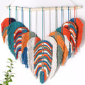 Orange Leaf Feather Macrame Wall Hanging 31x31
