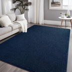 Navy Blue 4x6 Soft Fuzzy Area Rug Non-Shedding