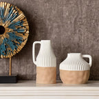 Small White Boho Ceramic Flower Vase