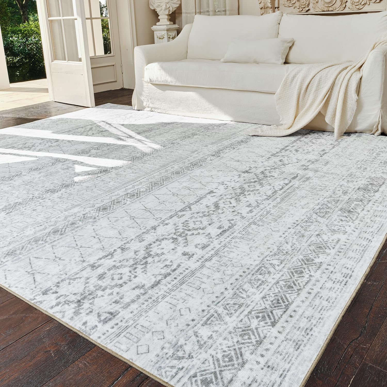 8x10 Washable Moroccan Boho Area Rug