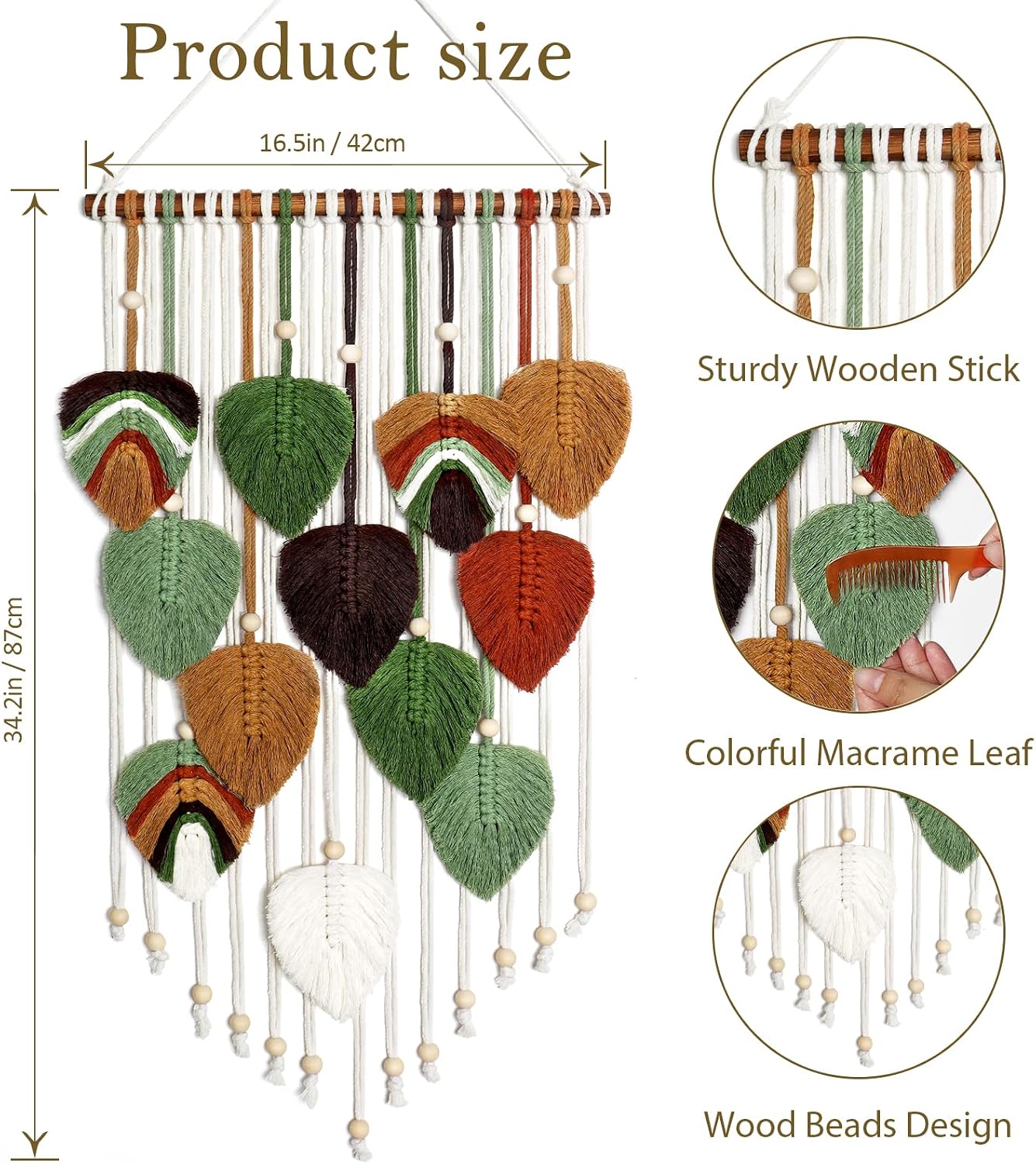 Boho Woven Macrame Wall Hanging Art