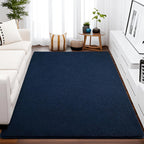 Navy Blue 4x6 Soft Fuzzy Area Rug Non-Shedding