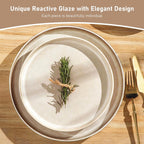Cappuccino 18-Piece Round Reactive Glaze Stoneware Set