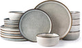 Green Wheat 18-Piece Reactive Glaze Stoneware Dinnerware